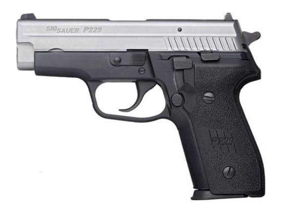 SIG pistol with black textured grip