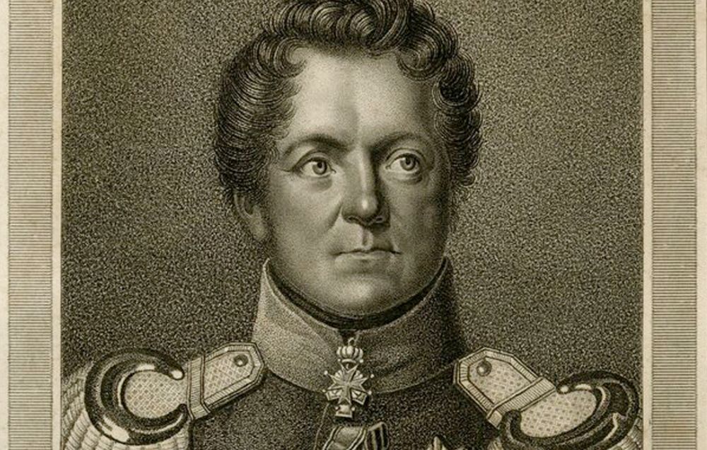 An engraving of Gneisenau, the Prussian Chief of Staff at the Battle of Waterloo
