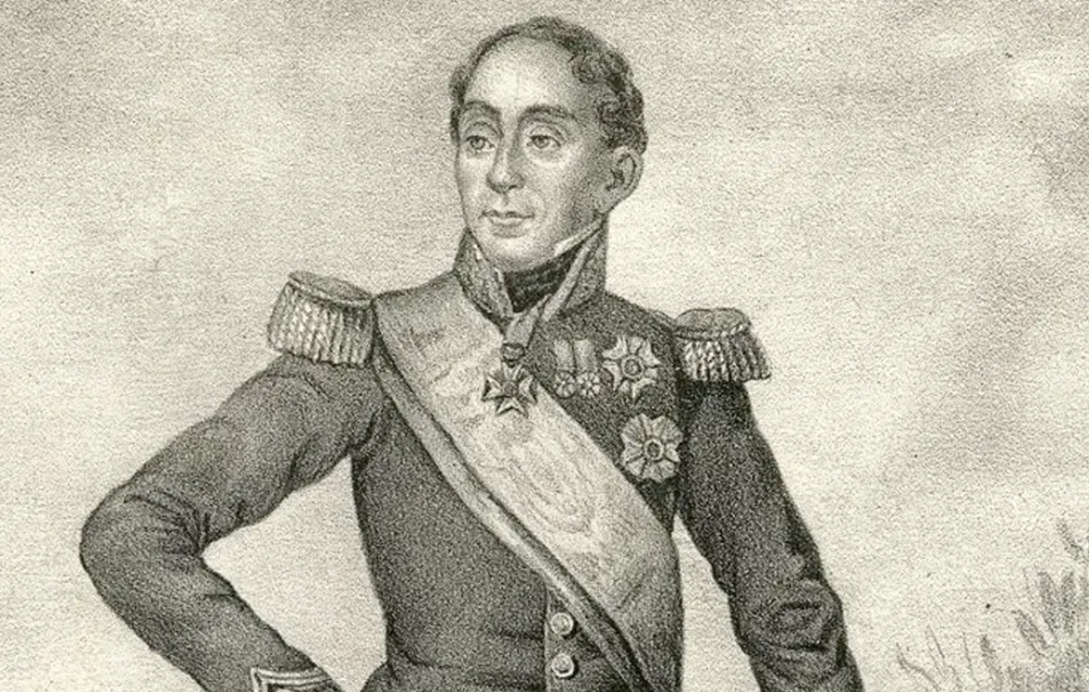 An engraving of Marshal Grouchy, commander of French forces at the Battle of Wavre