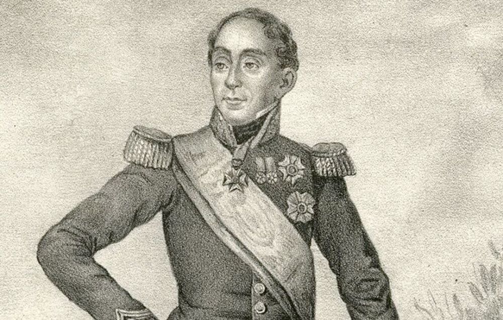 An engraving of Marshal Grouchy, commander of French forces at the Battle of Wavre