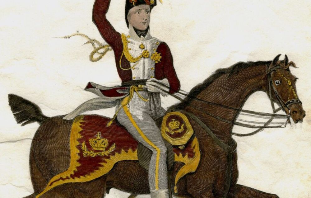 A colour engraving of the Prince of Orange, a commander at the Battle of Waterloo
