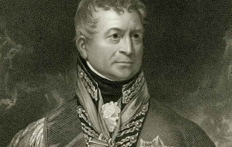 An engraving of Sir Thomas Picton, a commander at the Battle of Waterloo and highest profile death on the Allied side