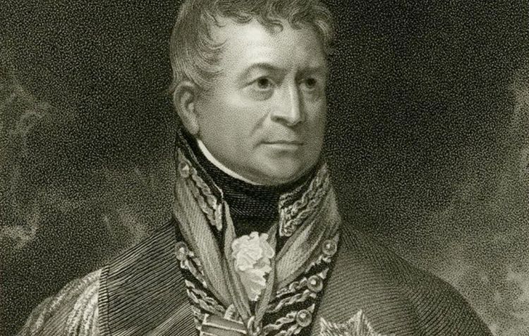 An engraving of Sir Thomas Picton, a commander at the Battle of Waterloo and highest profile death on the Allied side