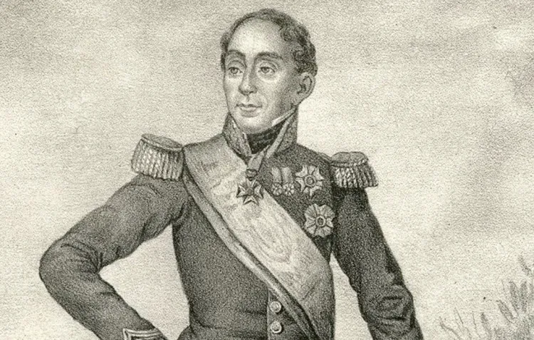 An engraving of Marshal Grouchy, commander of French forces at the Battle of Wavre