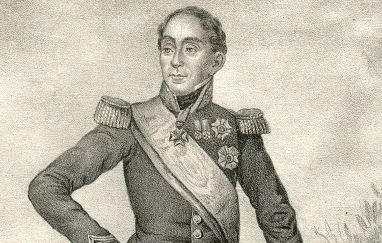 An engraving of Marshal Grouchy, commander of French forces at the Battle of Wavre