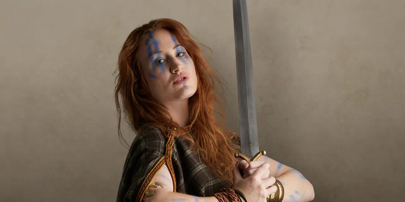 Boudicca wielding sword