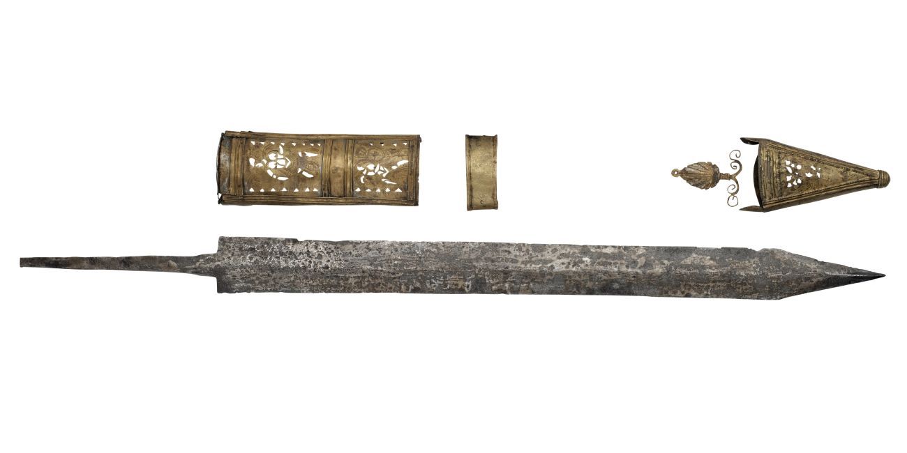 Metal sword and scabbard