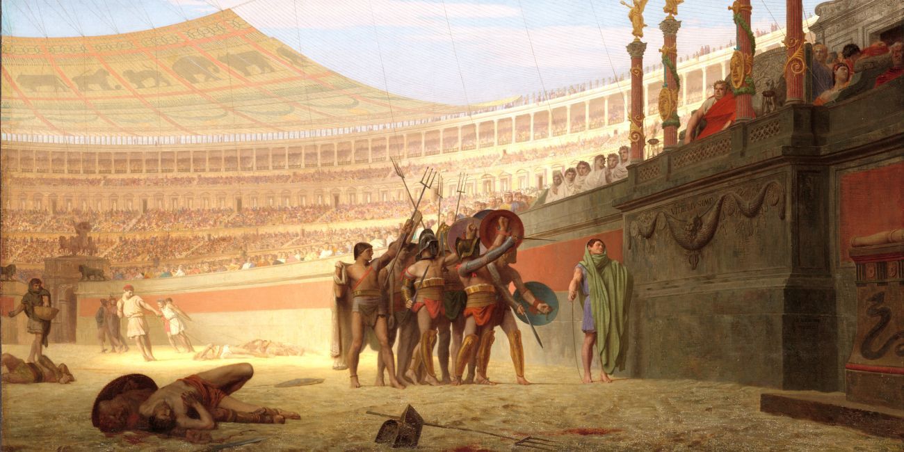 'Ave Caesar, morituri te salutant' (Jean-Léon Gérôme, 1859). Public domain: Yale University/Wikimedia Commons