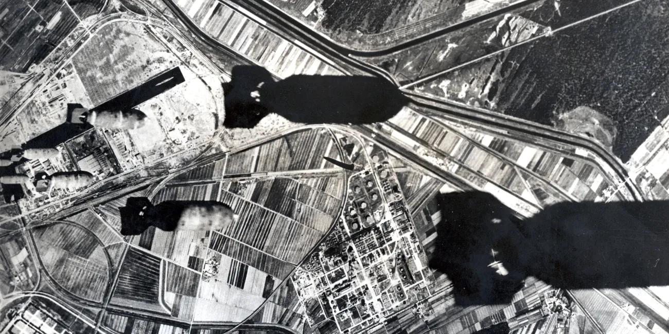 Aerial view of bombing