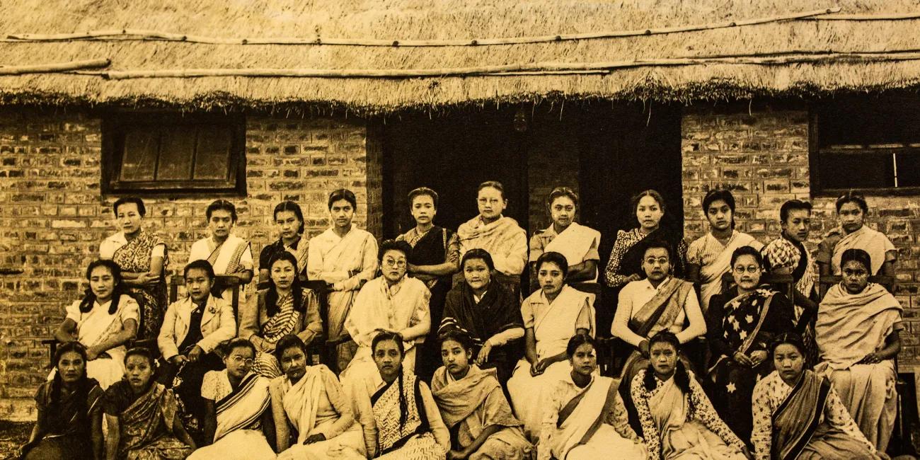 Group of Indian woman, part of a military platoon