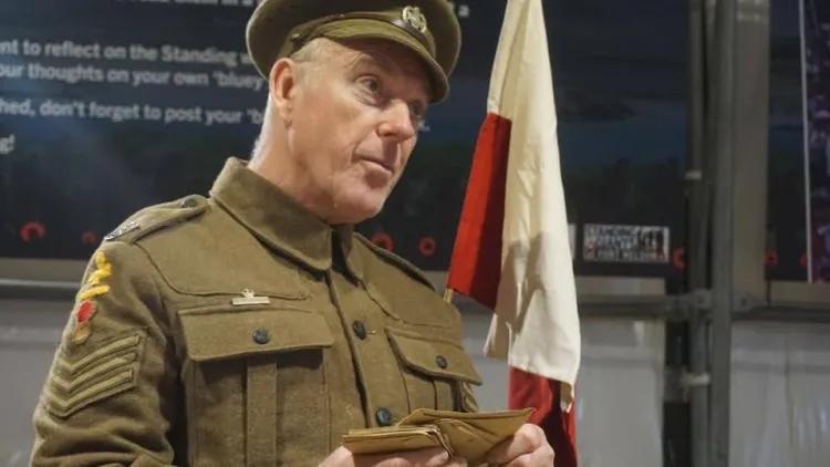 Actor in First World War soldier's uniform