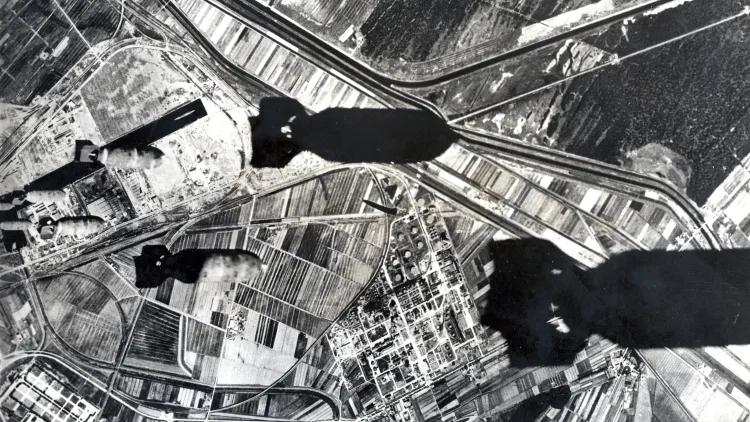 Aerial view of bombing