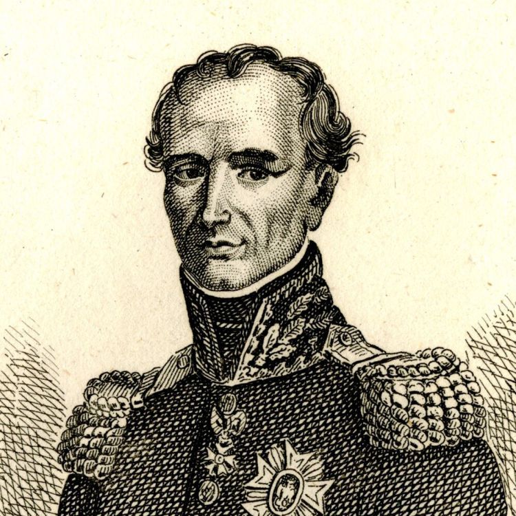 An engraving of General de Division Comte Druout