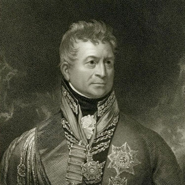 An engraving of Sir Thomas Picton, a commander at the Battle of Waterloo and highest profile death on the Allied side