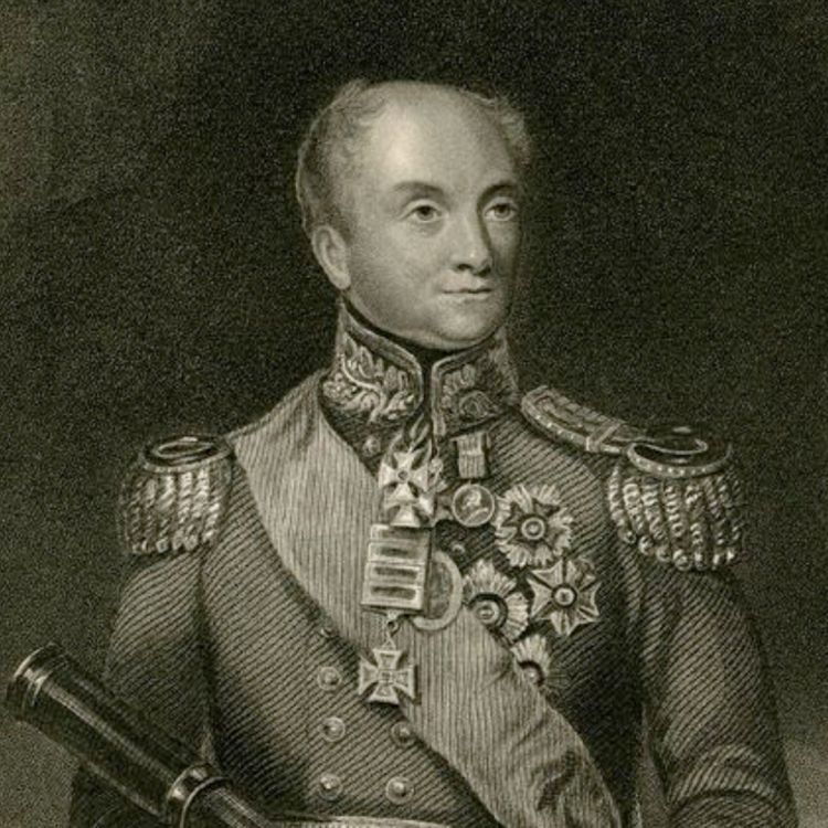 An engraving of Sir Rowland Hill, a commander at the Battle of Waterloo