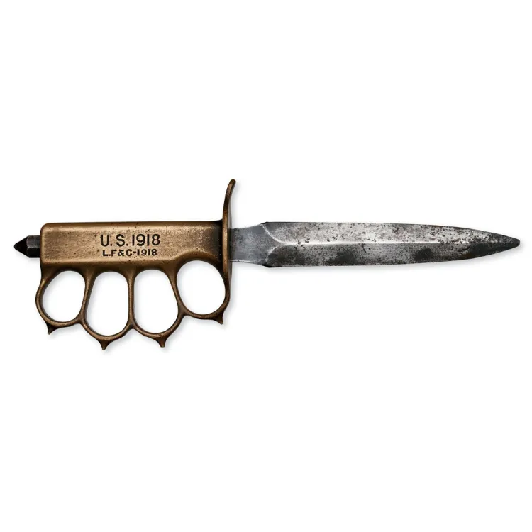 US M1918 Mark I Trench Knife, with bronze/brass knuckleduster
