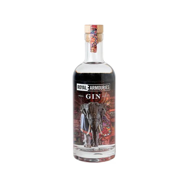 Royal Armouries x Coastal Gin Front cover with label showing elephant armour