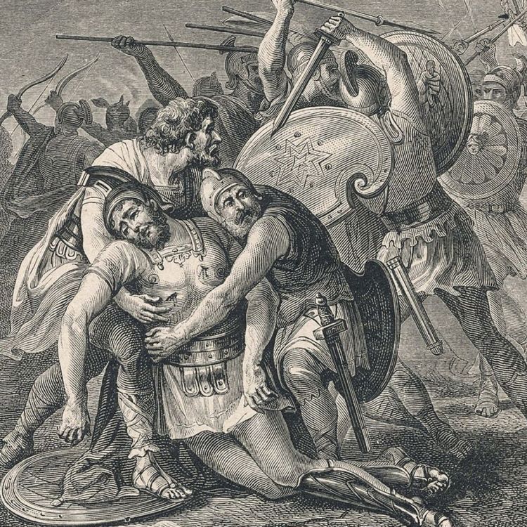 A fictitious illustration depicting the death of Spartacus in battle