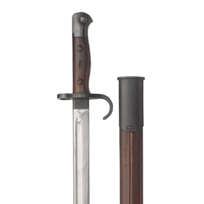 Bayonet and scabbard in wood and metal