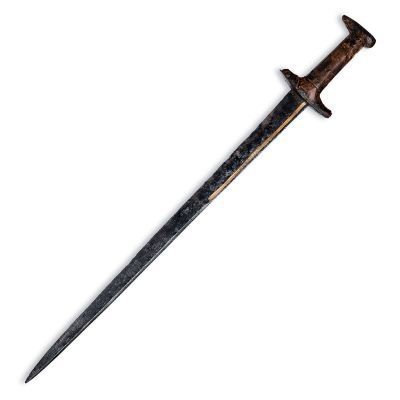 A dagger with a capital I shaped hilt and long slender blade