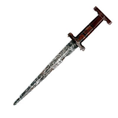 A short dagger with slender blade of diamond cross section with capital "I" shaped hilt of bone