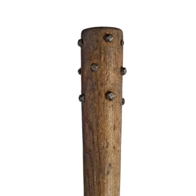 Wooden club with hobnails driven into the top
