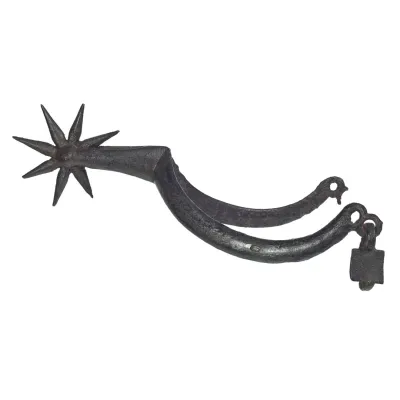 A metallic wish-bone shaped bar with both arms leading to a point with an eight pointed star.