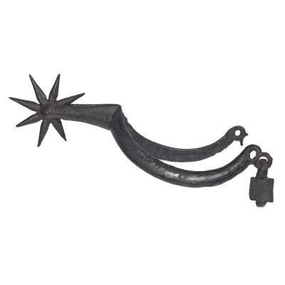 A metallic wish-bone shaped bar with both arms leading to a point with an eight pointed star.
