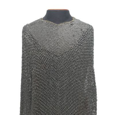 A cape of interlocking iron rings running from the shoulders to the mid-section.