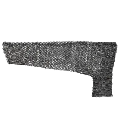 A full length sleeve of interlocking iron rings in dull grey