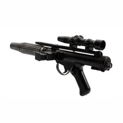 black short barrelled movie prop gun from the film Star Wars