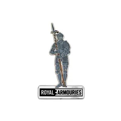 fridge magnet in the of a person in a full suit of armour holding a pike standing on the Royal Armouries logo