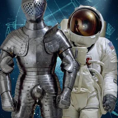 Foot combat armour and spacesuit