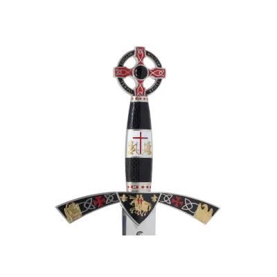 Decorative hilt design with gothic-style flourishes and historical motifs associated with the Knights Templar