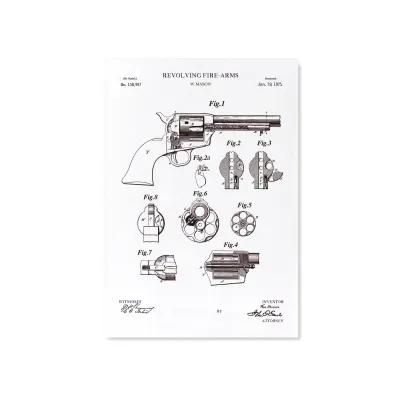 Patent illustration dated 13 January 1873 showing side, sectional, and component views of a revolving firearm with inventor and witness signatures