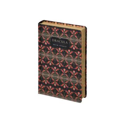 Book cover with a red and black repeating pattern