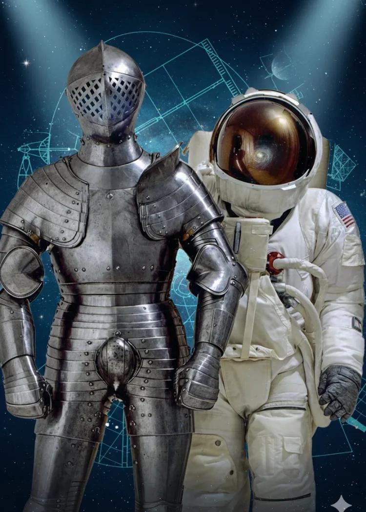 Foot combat armour and spacesuit