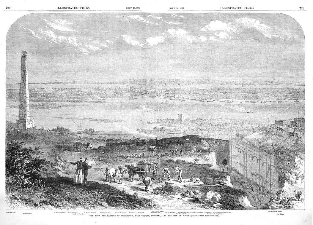 Illustration of the start of the construction of Fort Nelson