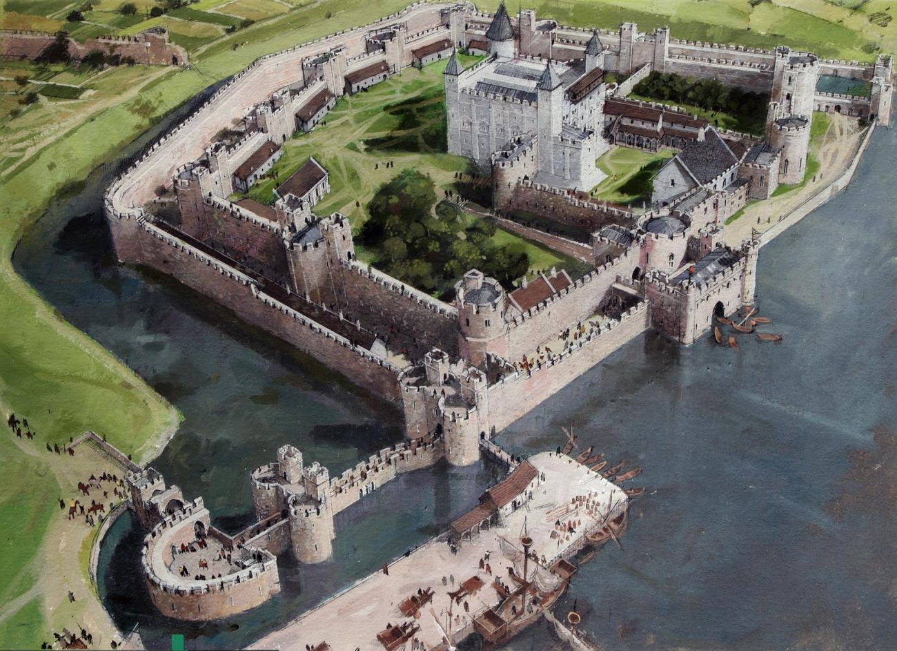 An artist's impression of the what the Tower of London looked like in the year 1300