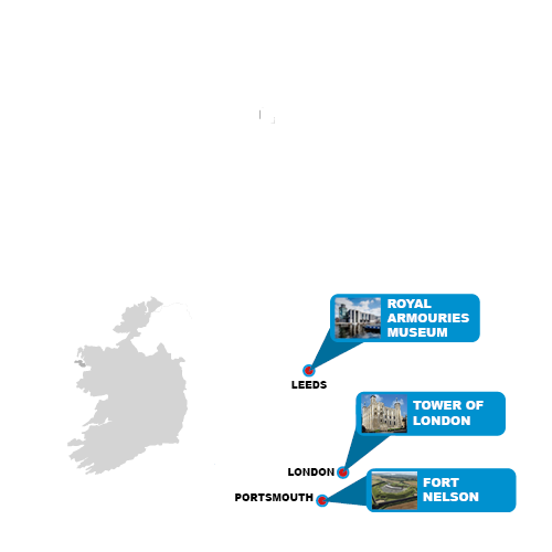 UK map showing Royal Armouries locations