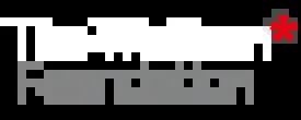 The Wolfson Foundation Logo white and grey with a red asterisk on a dark background