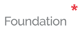 The Wolfson Foundation Logo white and grey with a red asterisk on a dark background