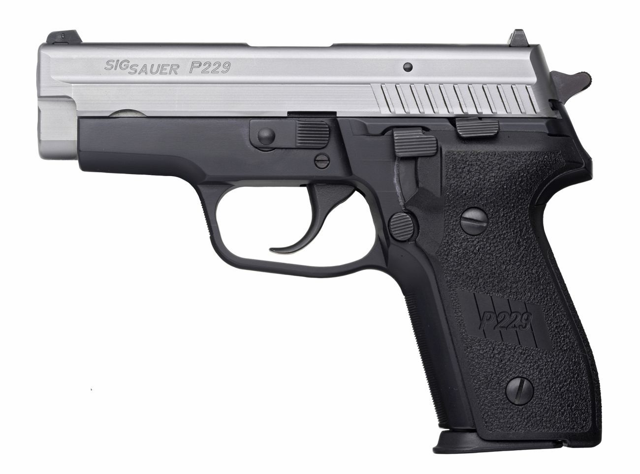 SIG SAUER P229 pistol with black textured grip