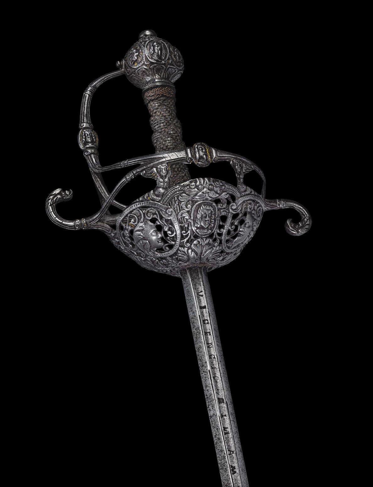 pierced and decorated steel hilted rapier