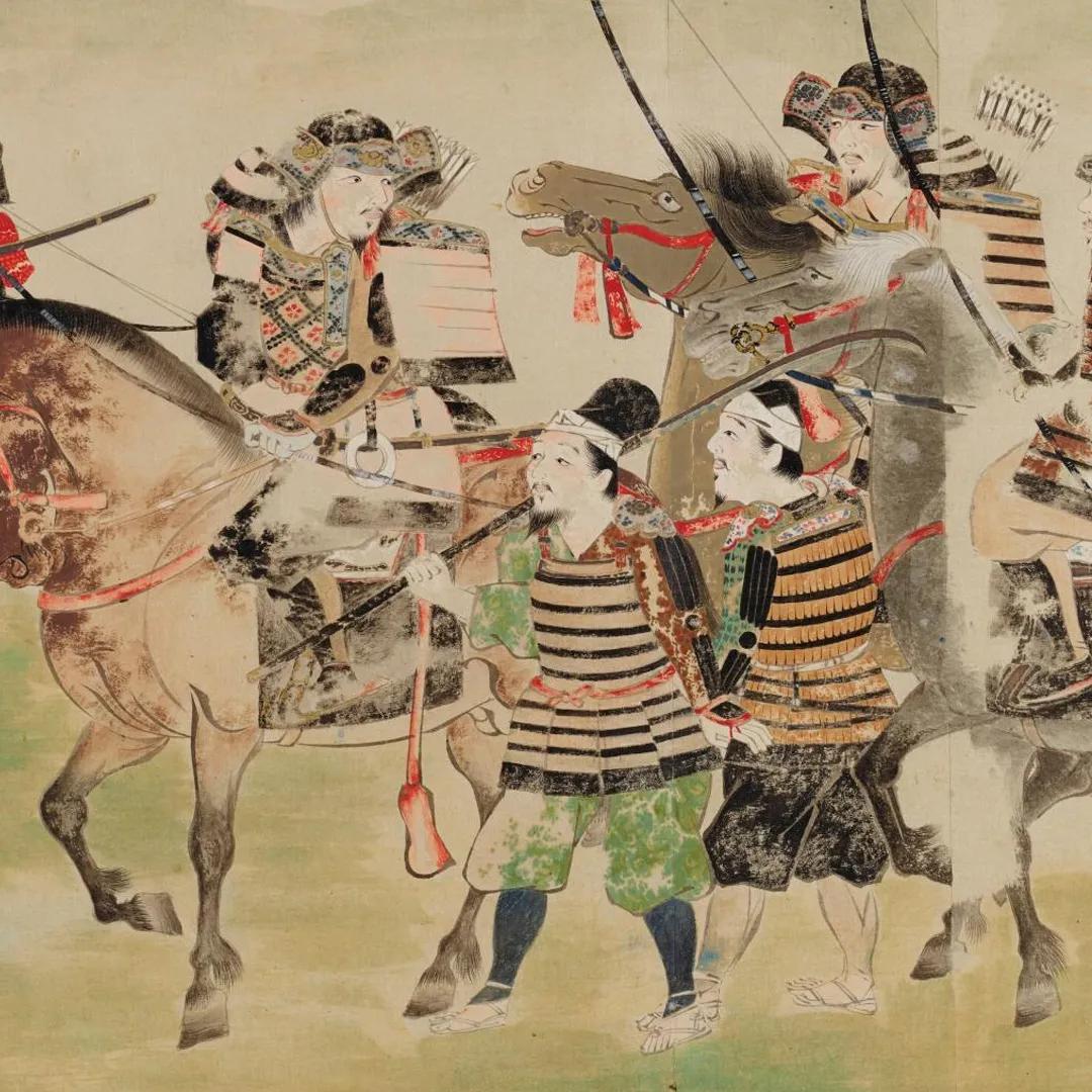 A colour illustrations of Japanese soldiers and samurai from the late 13th century