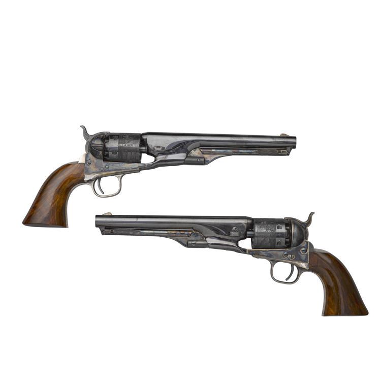 a pair of Colt revolvers