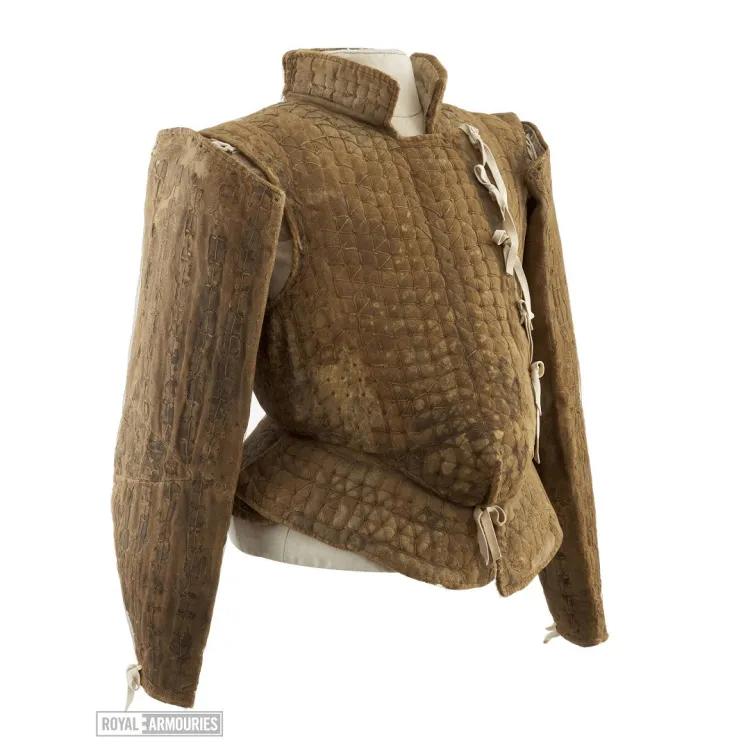 Mustard coloured jacket with metal sewn in to create a protective layer
