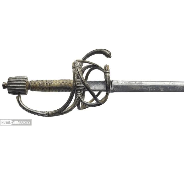 Rapier with decorated bronze basket hilt