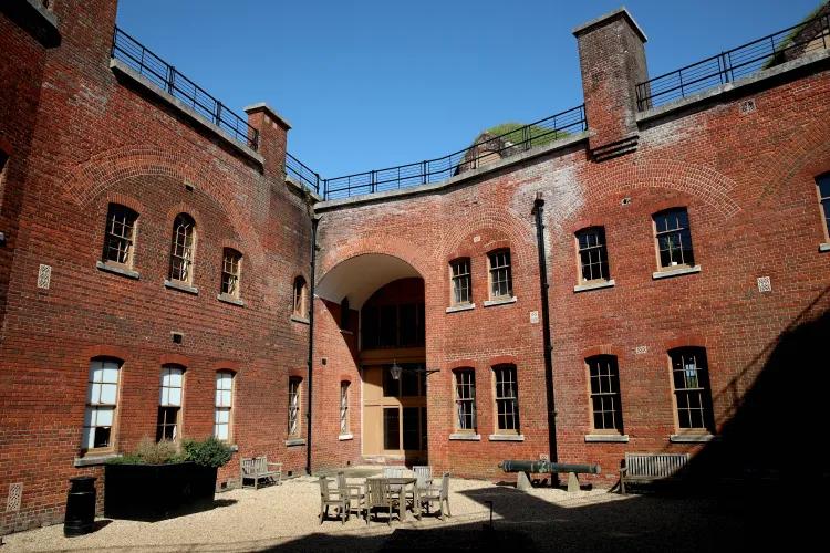Large enclosed courtyard at Fort Nelson