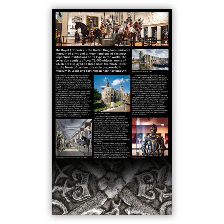 Presentation pack with details of Royal Mail and Royal Armouries stamps collaboration